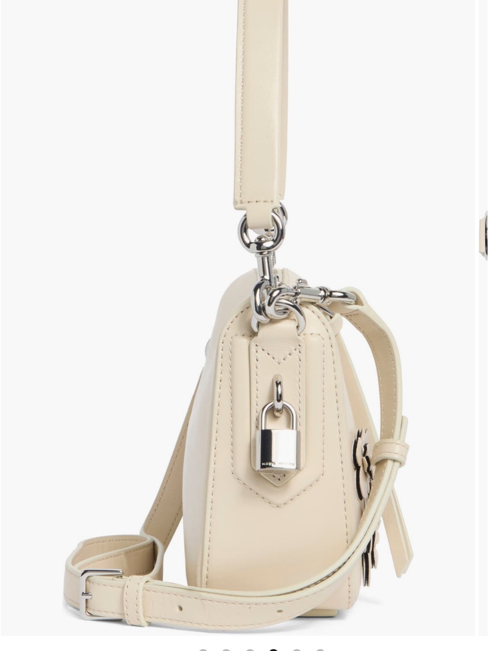 Marc Jacobs Cream Leather Floral Shoulder Bag NWT - Picture 3 of 5